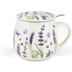 Tasse mit Sieb und Deckel - Lavendel