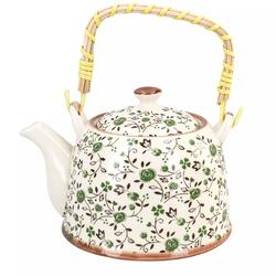 Teekanne mit Sieb - Blumendekor II